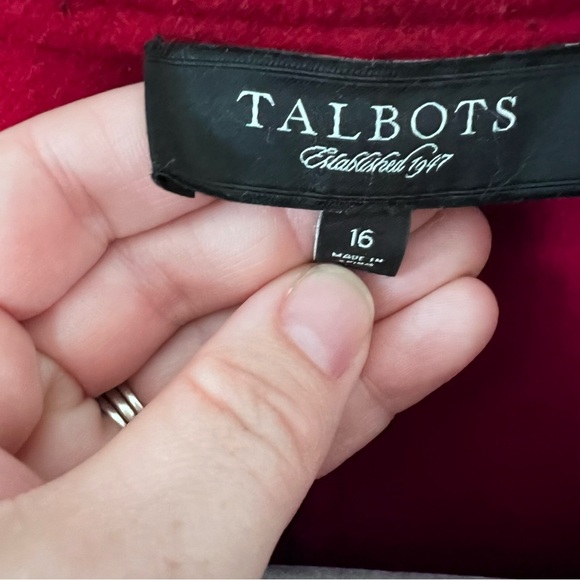 Talbots Red Wool Single Button Satin Lined Blazer size 16 - Picture 6 of 13